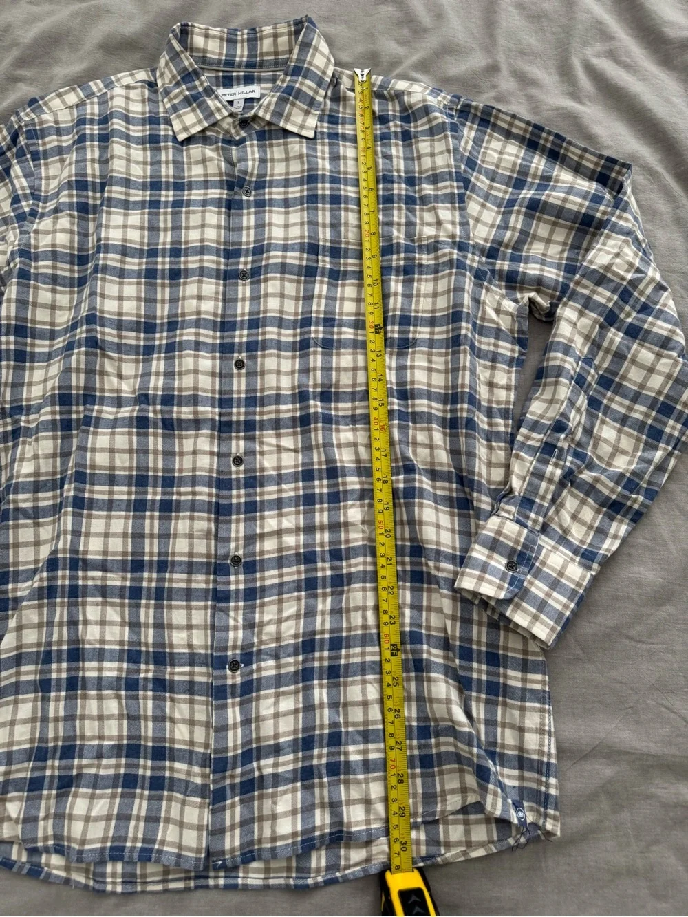 Peter Millar Whistler Cotton Sport Men’s Long Sleeve Button Shirt in Ocean Blue